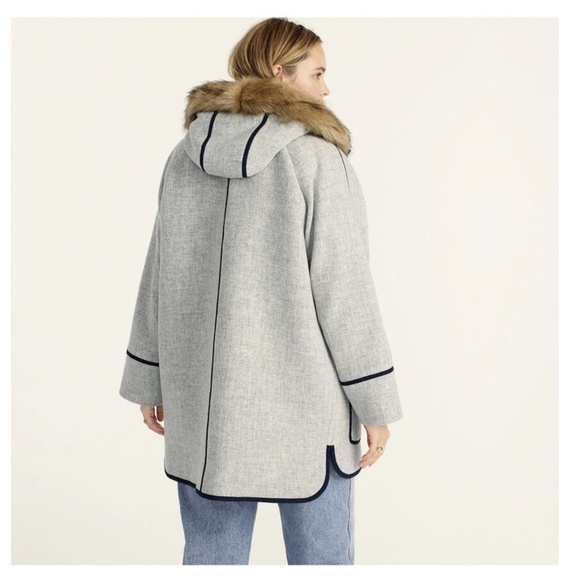 NWT J.Crew Nello Gori Italian Stadium Cloth Parka w/ Faux Fur Hood - Size 2 - Picture 3 of 11